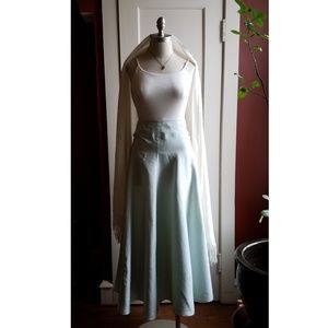 Seafoam Silk Midi Circle Skirt